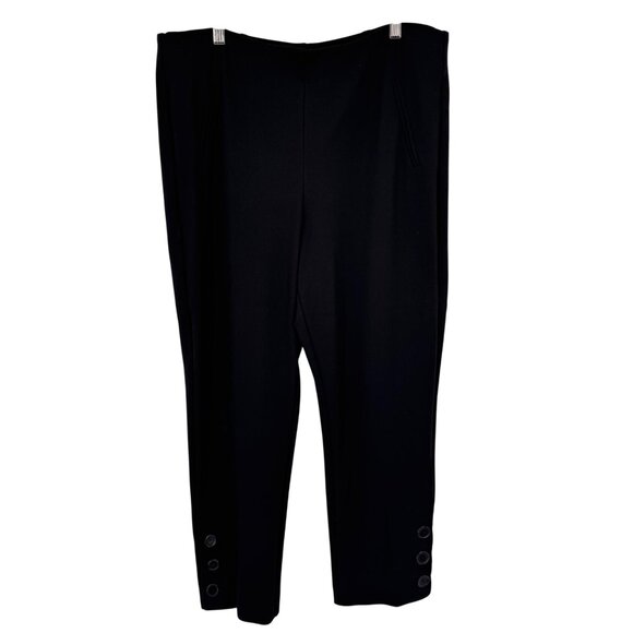 Chicos 2.5 Womens Black Pull-On Ankle Pants Button Detail Size 14 - Picture 1 of 14